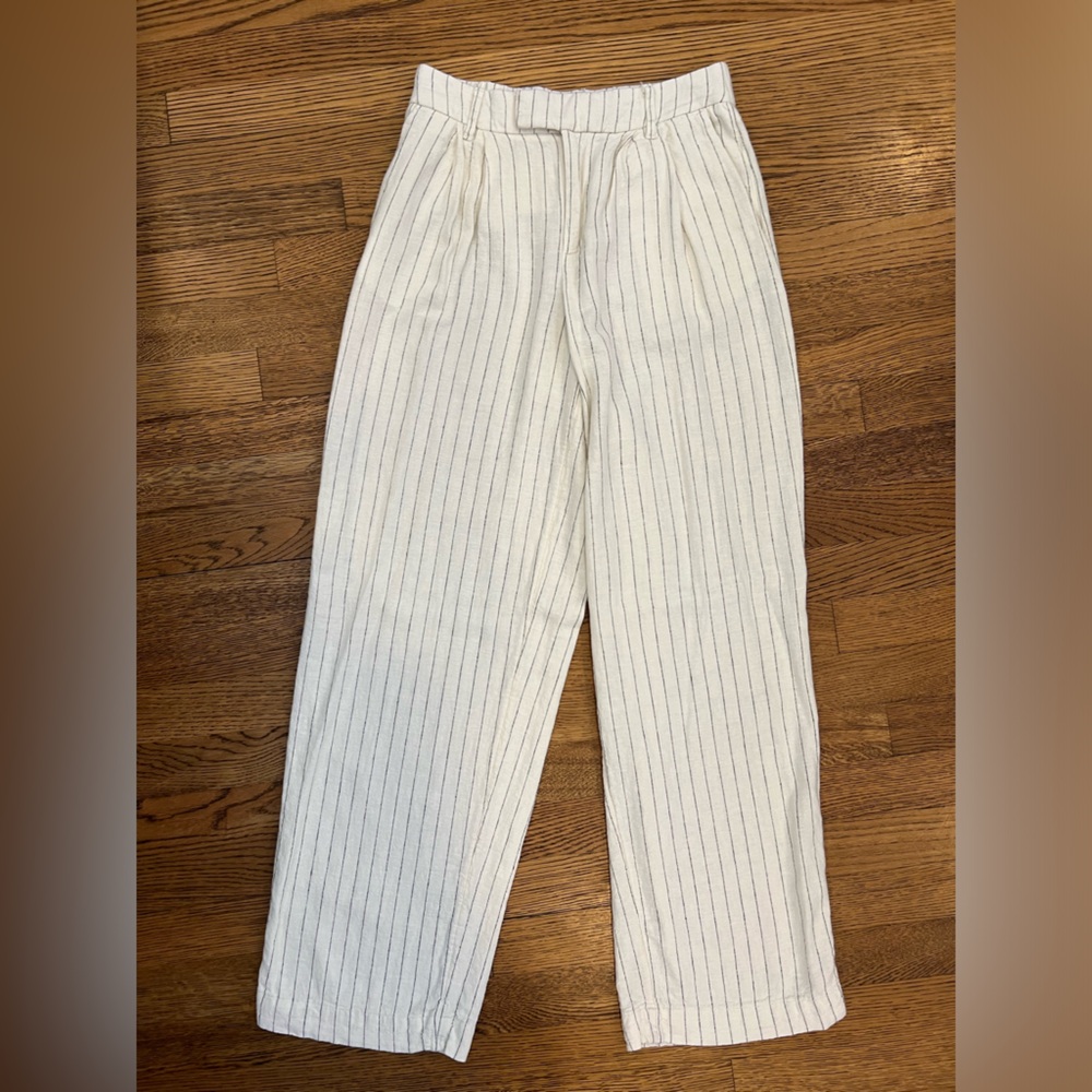 Target - A New Day - Pinstripe Linen Wide Leg Pants - Size 2